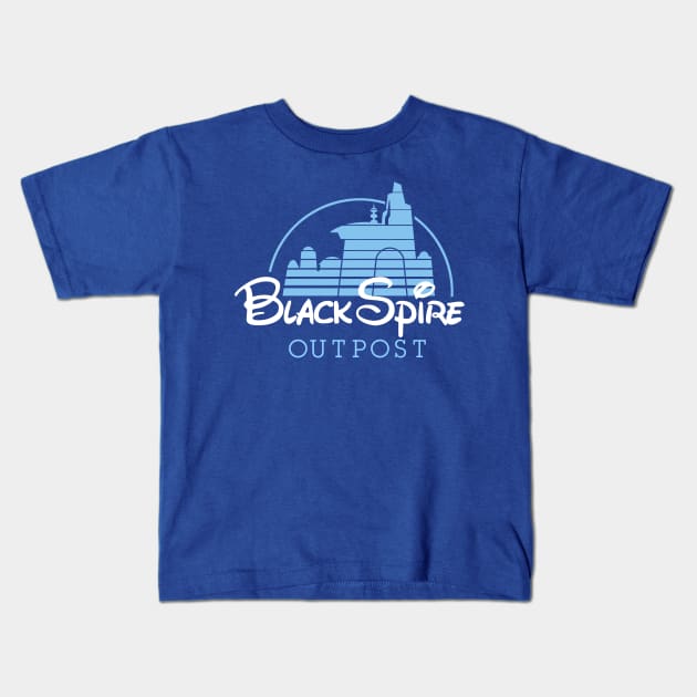 Black Spire Outpost Kids T-Shirt by artnessbyjustinbrown